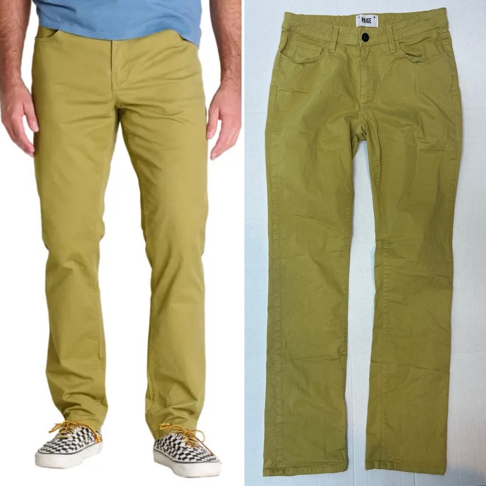 Paige Jeans Men’s 31 X 34 Normandie Burnt Gold Yellow Chino Straight Leg Pants